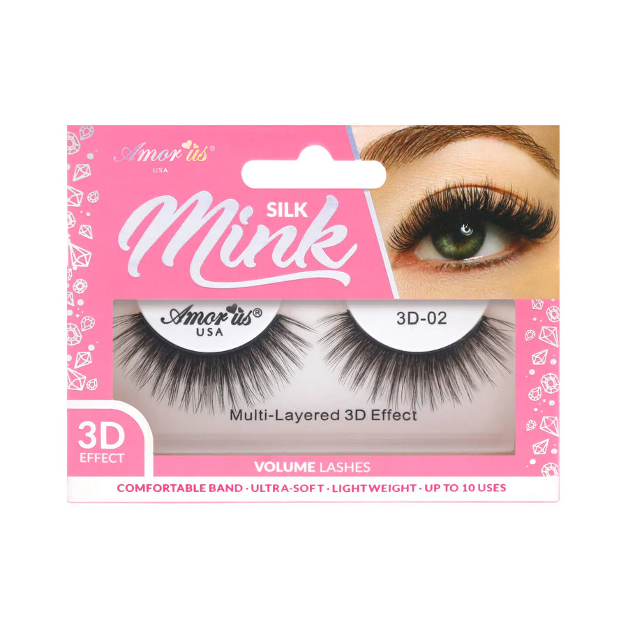 Amorus 02 - 3D Silk Mink Lashes (12 Units)