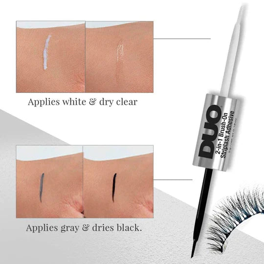 DUO 2-In-1 Brush-On Striplash Adhesive Dark & Clear (12 Units)