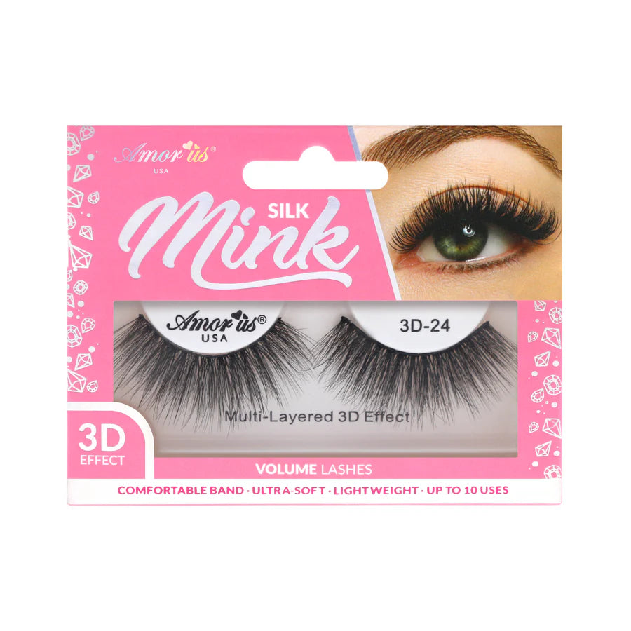 Amorus 24 - 3D Silk Mink Lashes (12 Units)