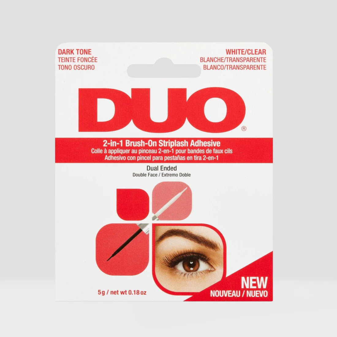 DUO 2-In-1 Brush-On Striplash Adhesive Dark & Clear (12 Units)