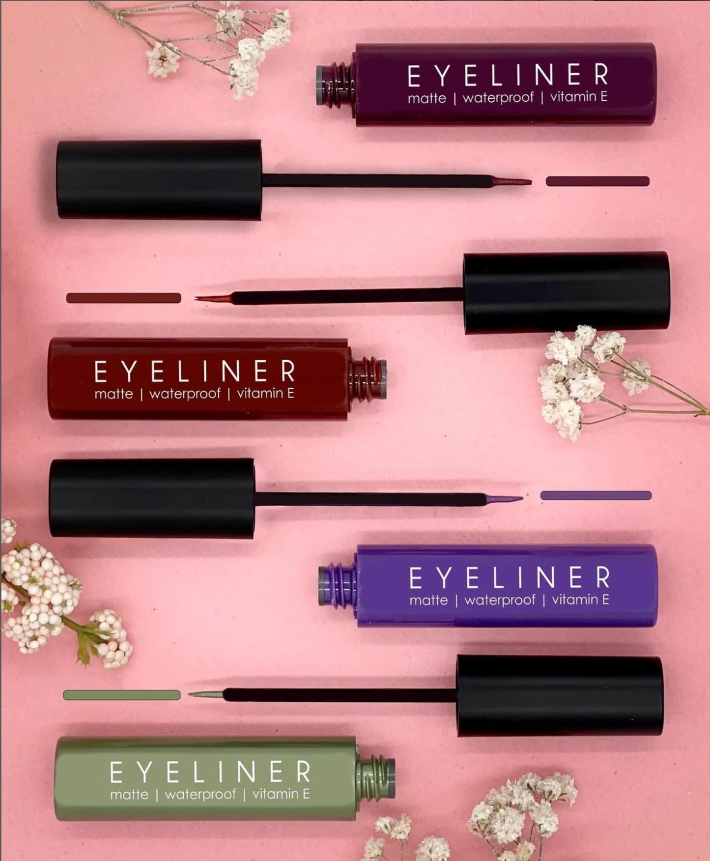 Italia Deluxe Classic Matte Liquid Eyeliner (12 Units)