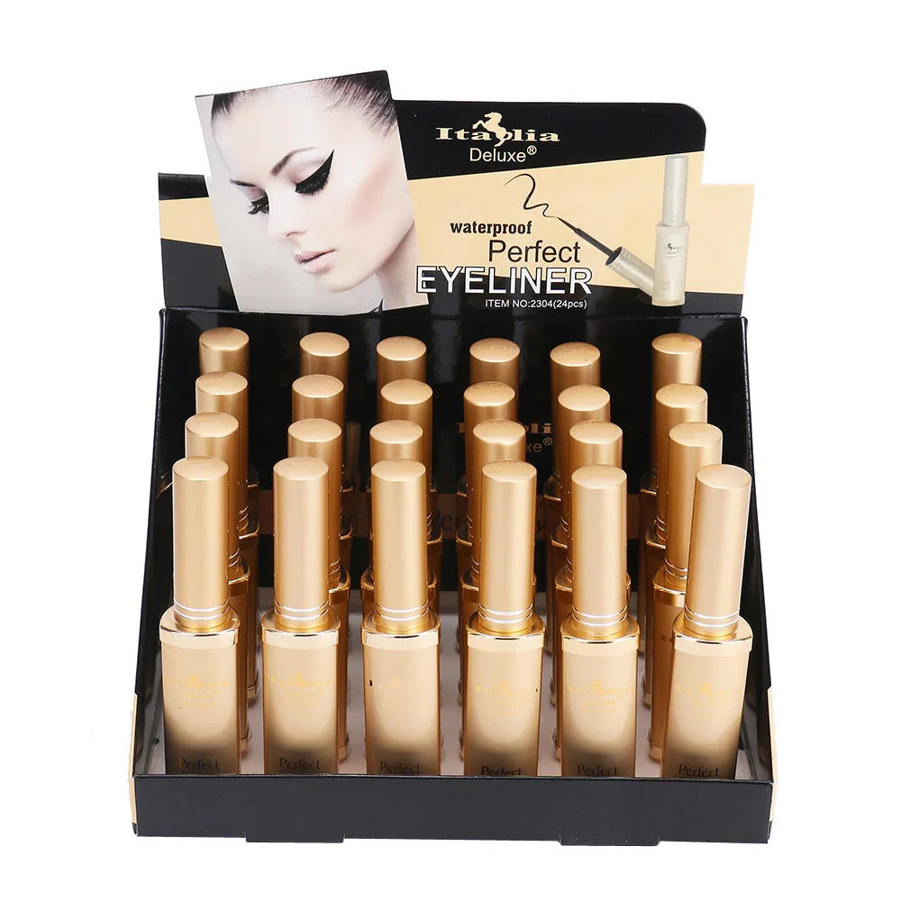 Italia Deluxe Perfect Eyeliner - Waterproof Matte Black (24 Units)