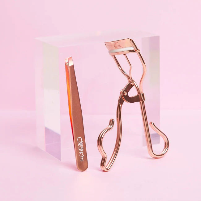 Beauty Creations Rosegold Eyelash Curler and Tweezer Set (12 Units)