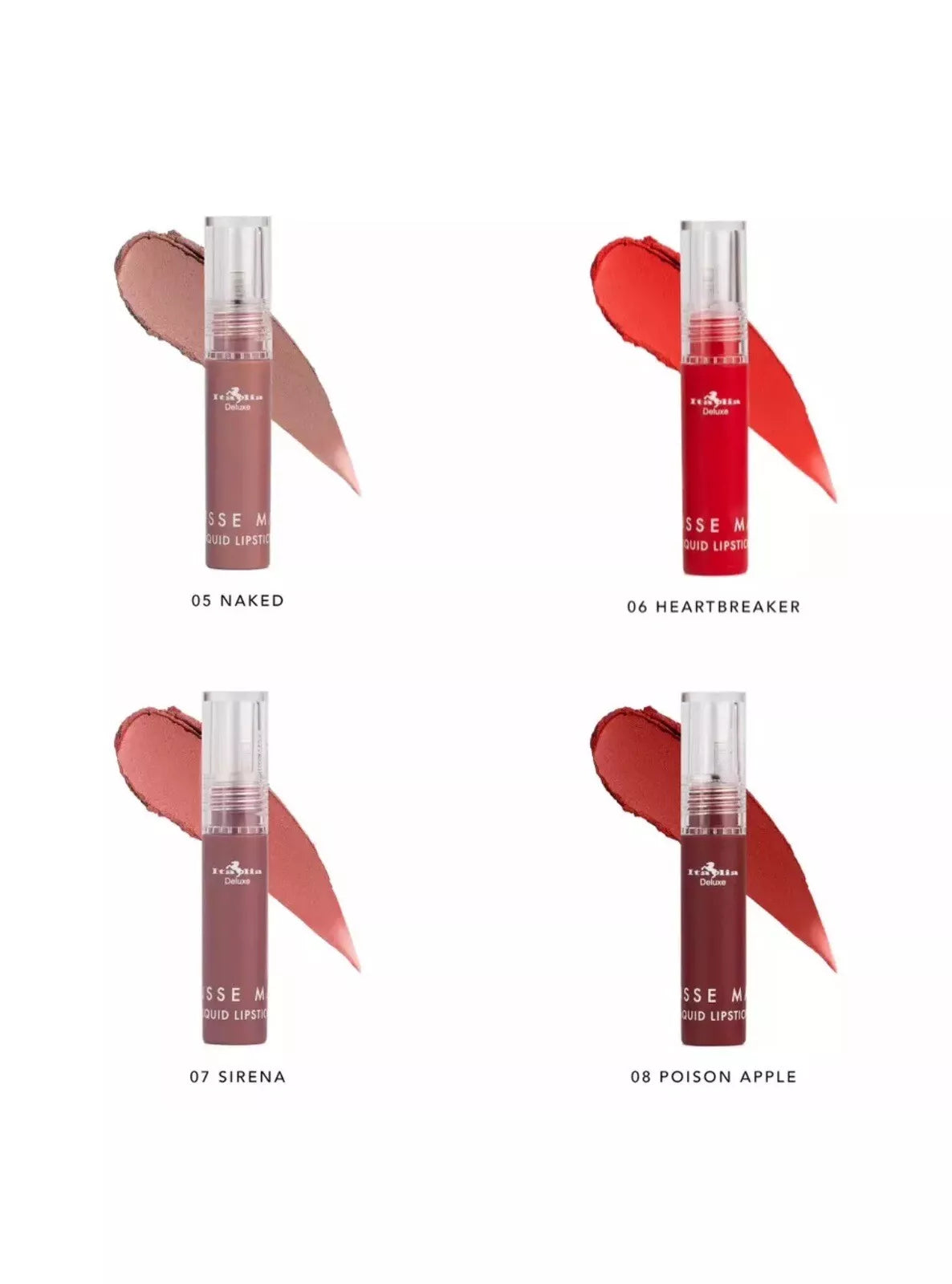 Italia Deluxe Mousse Matte Liquid Lipstick (6 Units)