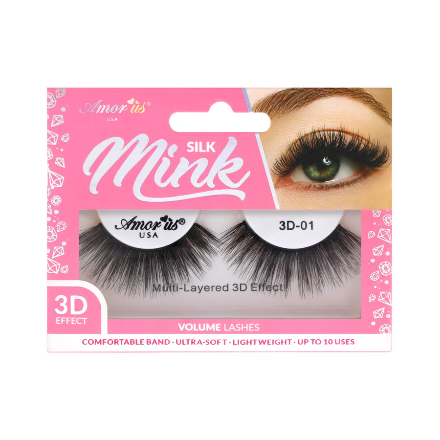 Amorus 01 - 3D Silk Mink Lashes (12 Units)